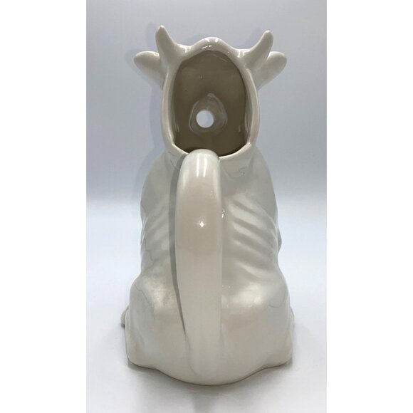 White Ceramic Cow Creamer Pitcher - Picture 4 of 7